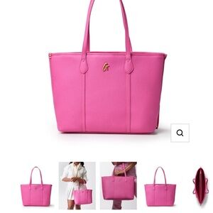 Glamaholic Pink Tote Bag with Gold Accent